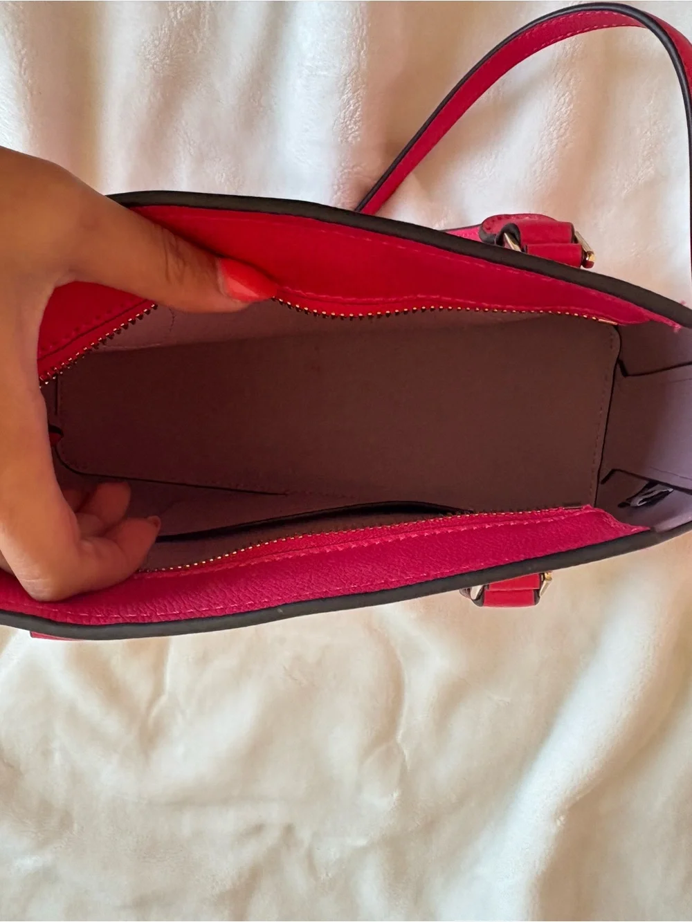kate spade Bright Pink Pebbled Leather Satchel with Strap